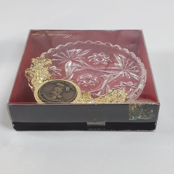 VTG Disneyland Mickey Mouse Crystal Trinket/ jewelry Dish USA Collector NOS - Picture 7 of 10